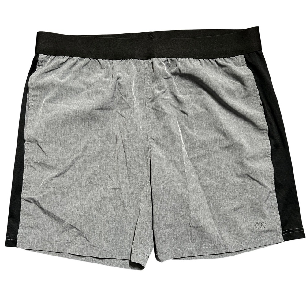 LEG3ND Men's‎ XL Athletic Shorts Gray Black Polyester Spandex Gym Workout